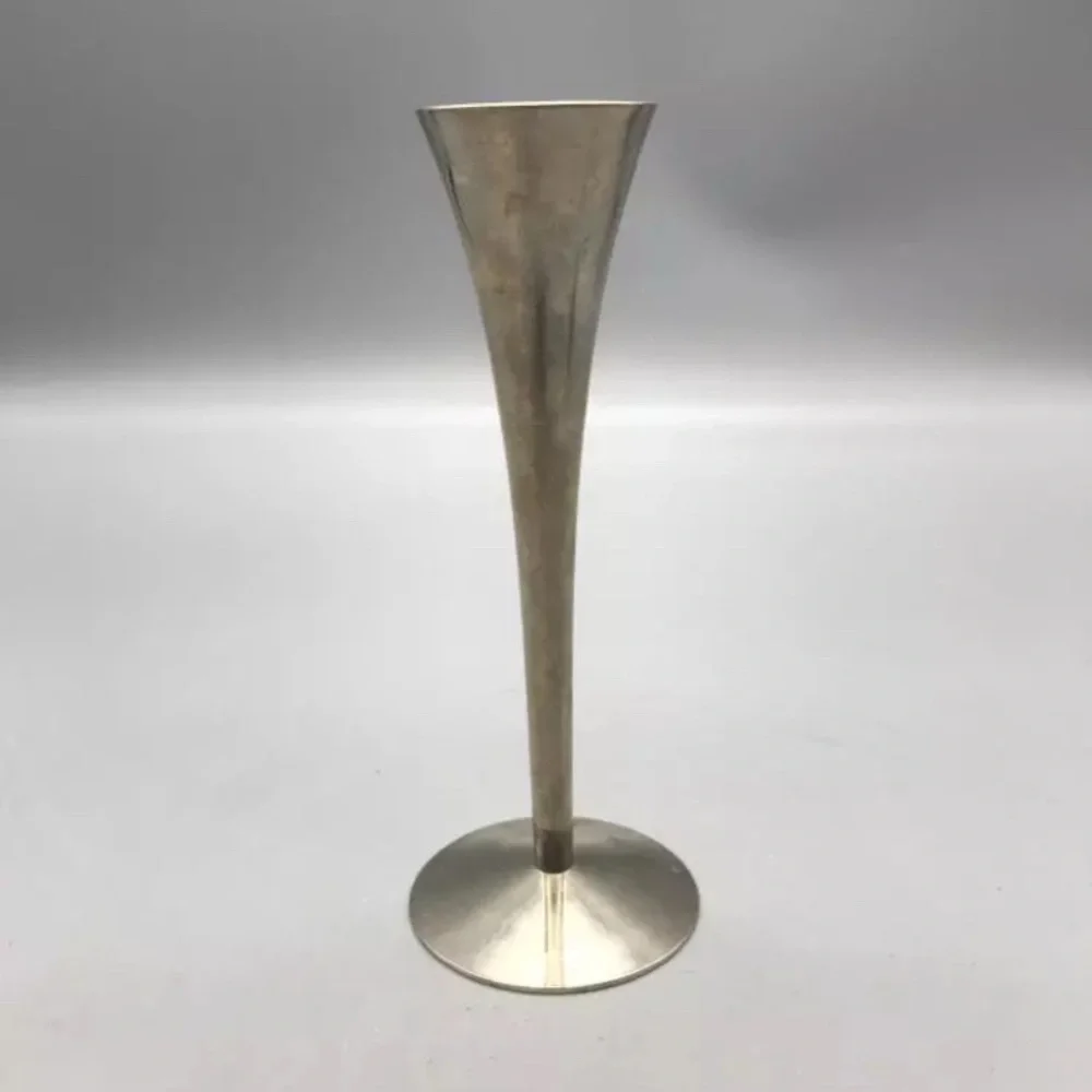 Antique German Pewter Candlestick Holders - Set of 2 - Made in Soumgen Germany